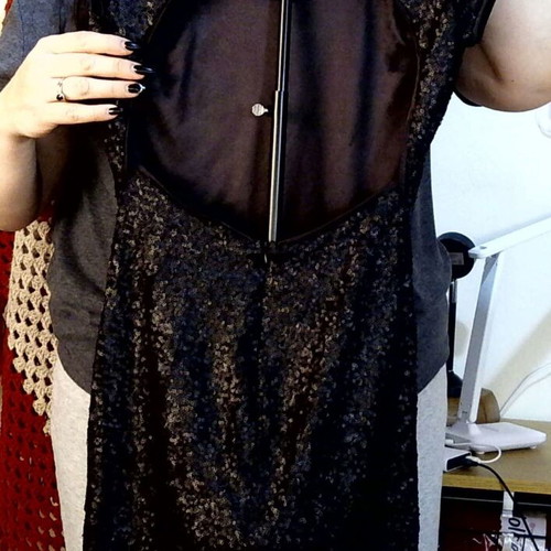 Cento black dress with sequins and open back used