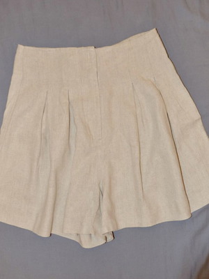 Zara linen shorts skirt, beige, size XS