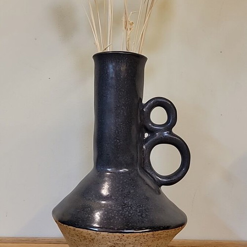 Handmade ceramic vase with high-fire clay 23 x 16cm new