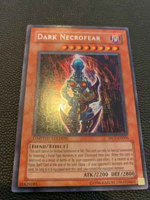 Dark Necrofear MC1 Secret Rare card like new, vintage anime