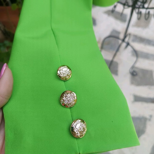 Green suit with crop jacket and skort new S/M
