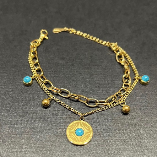 Bracelet new stainless steel with blue details