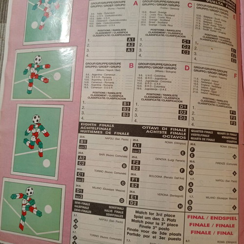 Panini Italia '90 Sticker Album used, complete
