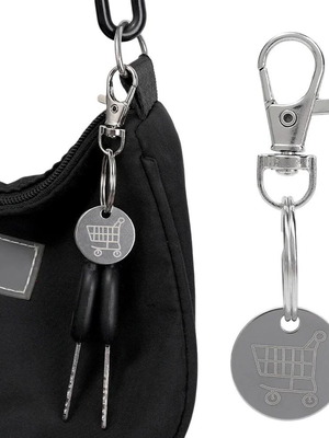 Metal shopping cart token keychain new