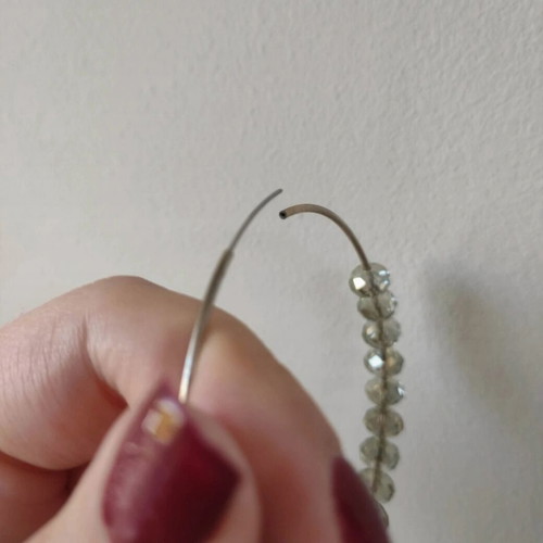 Accessorize Light Gold Hoop Earrings with Beads Like New
