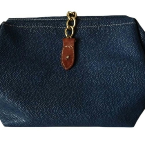 Ripani leather toiletry bag new, blue