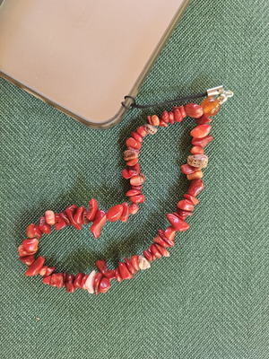 Mobile accessory with coral and orange agate, new