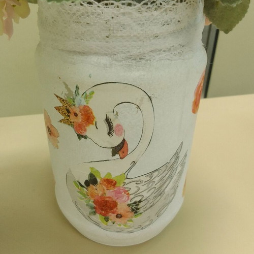 Handmade decoupage vase like new