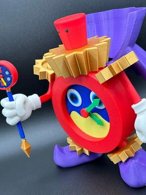 Time Wizard figure from Yu-Gi-Oh anime new, functional clock