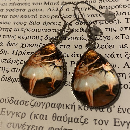 Edgar Degas Earrings handmade, stainless steel, art gift