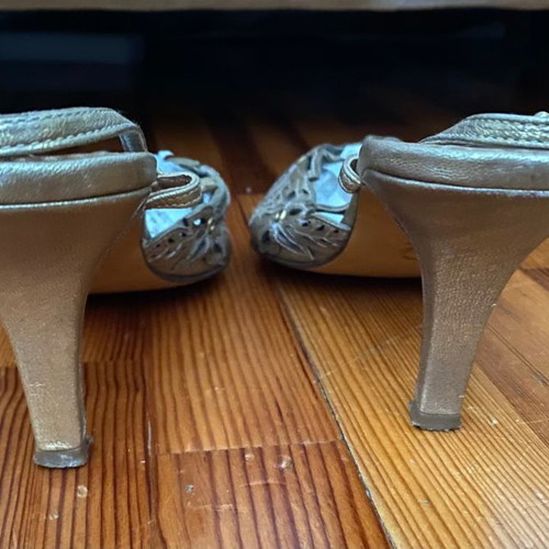 Lodi leather heels used with strap size 39 gold