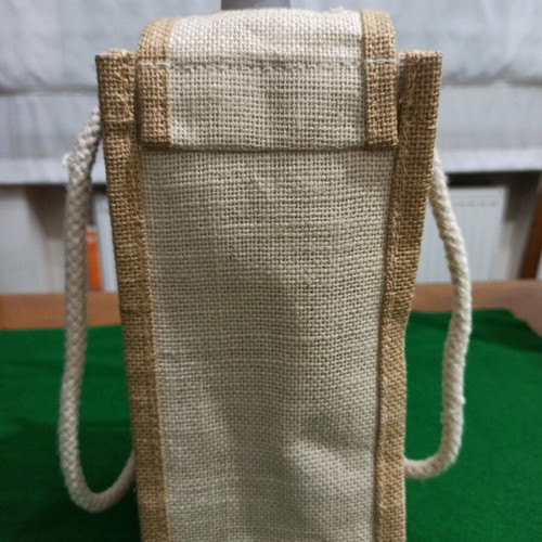 Bottle carrier bag like new made of burlap
