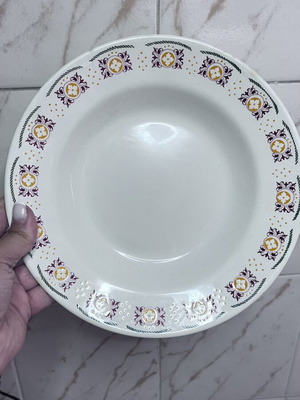 Vintage πιάτα N. Fontebasso μεταχειρισμένα, βαθύ πιάτο και πιατάκι γλυκού