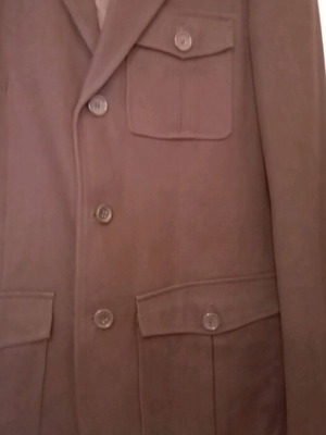 Plaza Italia men's cotton jacket brown like new with suede details