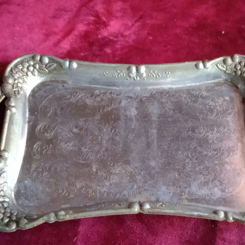 Metal tray used for serving, made in Japan