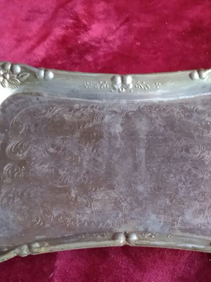 Metal tray used for serving, made in Japan