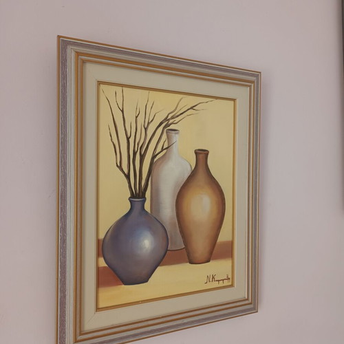 Oil painting 52x42 cm used, oil on canvas with frame