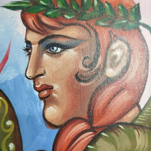 Eva and the Snake Painting by Ch. Koiliaris like new