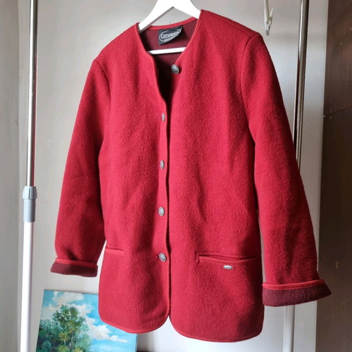 Giesswein wool cardigan like new, red, sizes XL-XXXL