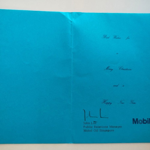 Mobil greeting card used, 70s era