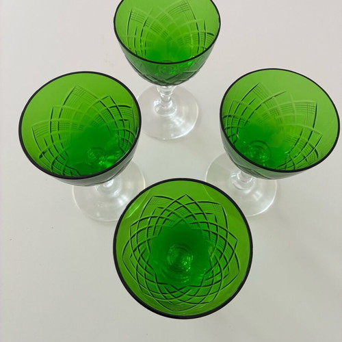 Green Jægersborg crystal wine glasses like new
