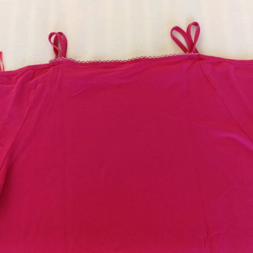 Mat short sleeve blouse used, fuchsia, size medium