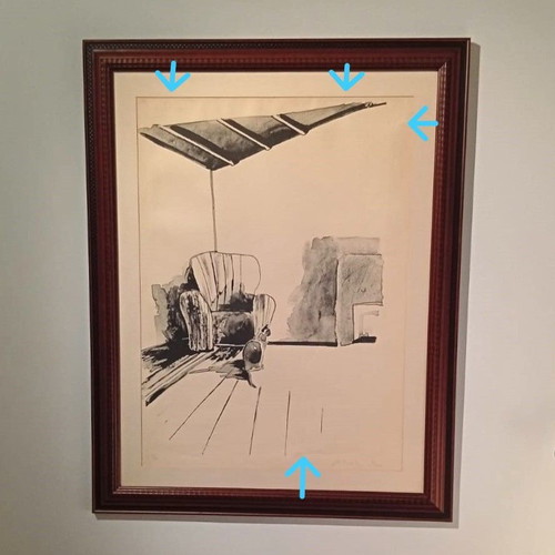Manolis Haros Signed Lithograph 4/20 with Carved Frame used