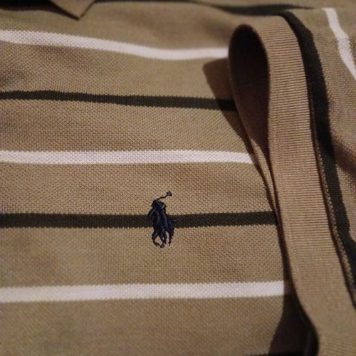 Polo men's short-sleeve shirt like new, beige multicolor, size L