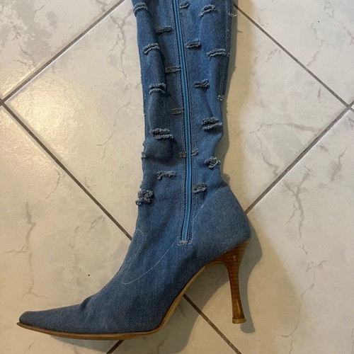 Denim boots used, size 36, 8.5 cm heel