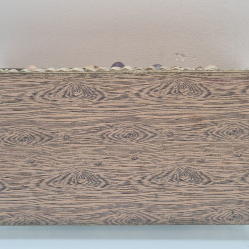 Handmade Seashell Jewelry Box, 1970s Vintage Folk Art Trinket Box