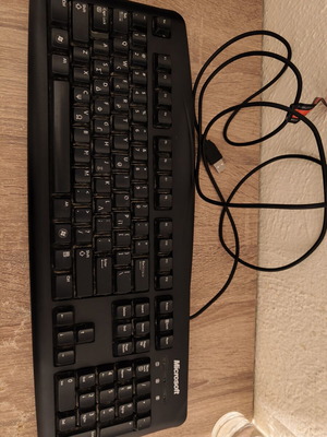 Microsoft Wired Keyboard used, Greek layout, USB, full numeric keypad
