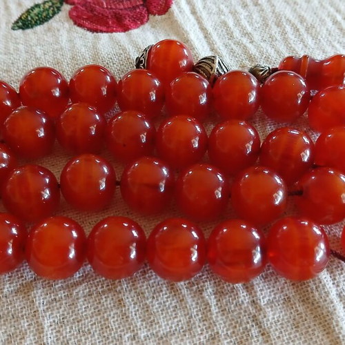 Mastic Bakelite Worry Beads with Silver Elements Like New