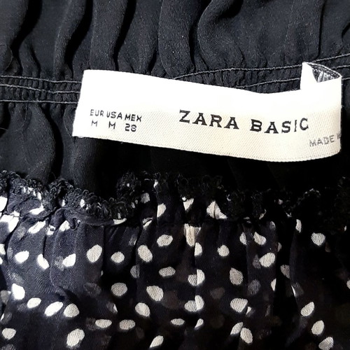 Zara cocktail top used, silk, black and white, sizes L to XL