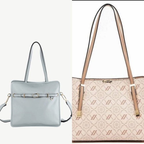 Carpisa and Verde shoulder bags, like new, blue and pink powder