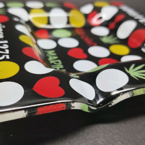 Glass ashtray Amsterdam used with vivid colors