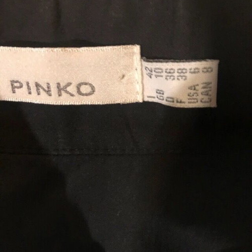 Pinko women's black shirt size 10 M with lace and ribbons like new