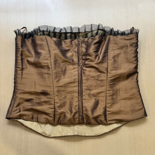 Corset like new with zipper and lace vintage style brown XL