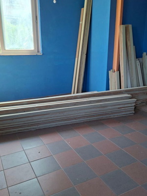Wooden planks and tongue and groove planks, used