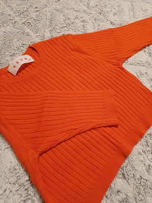 Cropped top Karavan knitted elastic like new orange size S/M