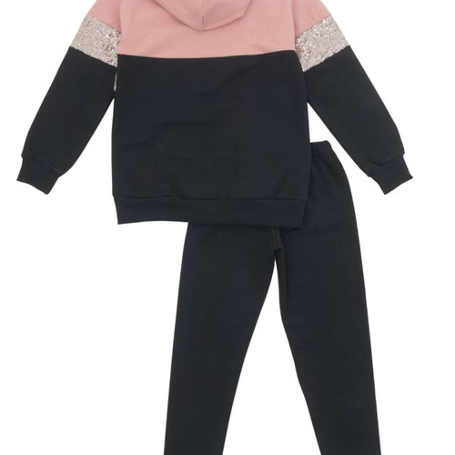 Frenzy girls' set Fearless sweatshirt and pants new, salmon black, size 16