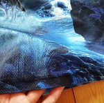 Men's T-shirt with howling wolves print, size M
