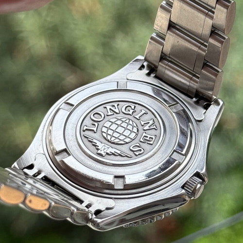 Longines Admiral 5 Star automatic watch used, steel, gray