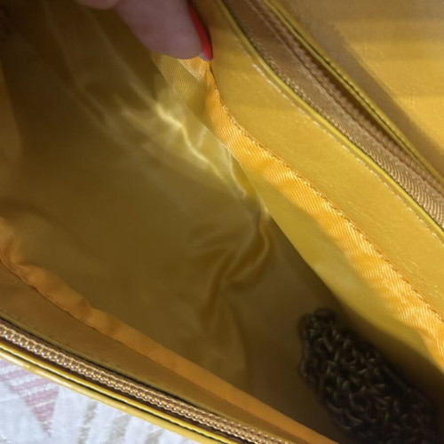 Bull Bag clutch and shoulder bag, yellow, vintage style