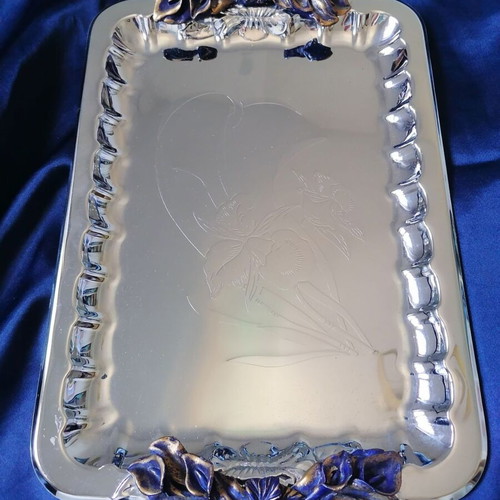 Decorative stainless steel tray inox 36 x 26 cm like new