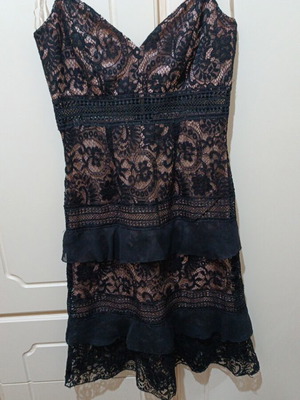 Dress S new, black and beige