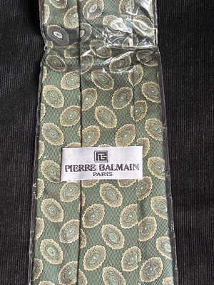 Balmain tie 100% silk new green