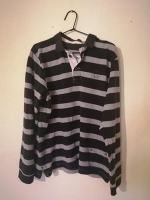 Striped blouse used, size XL, black and gray