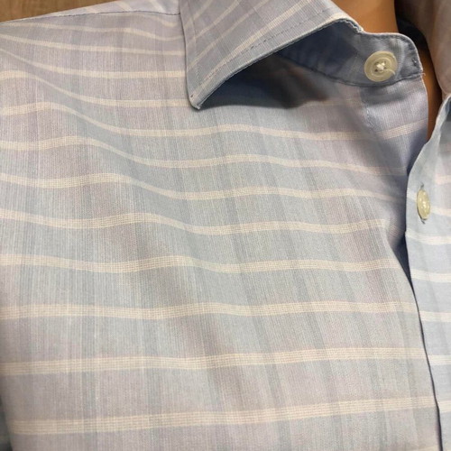 Barisal shirt new, size L/XL, white and blue cotton