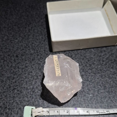 Rose Quartz natural raw stone in gift box, like new