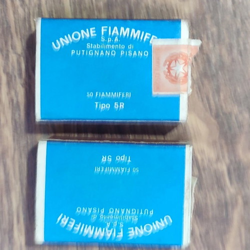 Vintage Italian matchboxes with matches from the 70s used